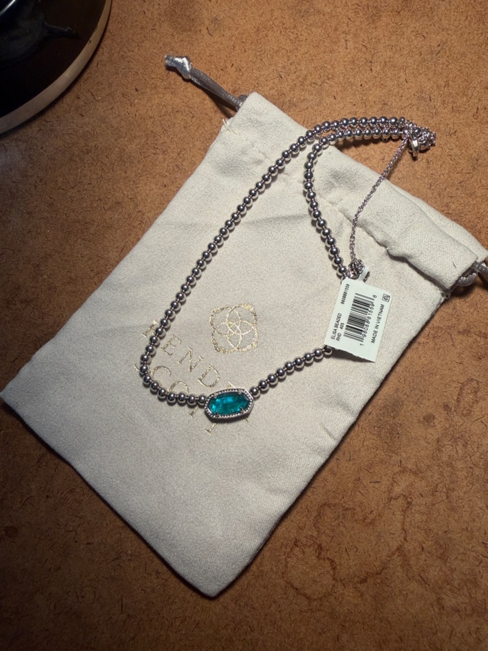 Kendra Scott Elisa Beaded Necklace with Aqua Stone